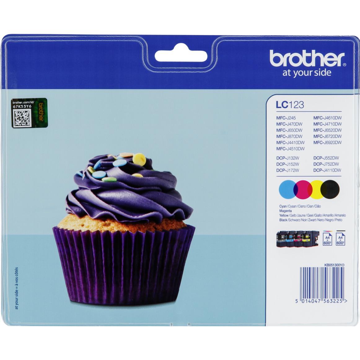 Thumbnail - Brother, Druckerpatrone, LC-123VALBP Value Pack (M, BK, Y, C)