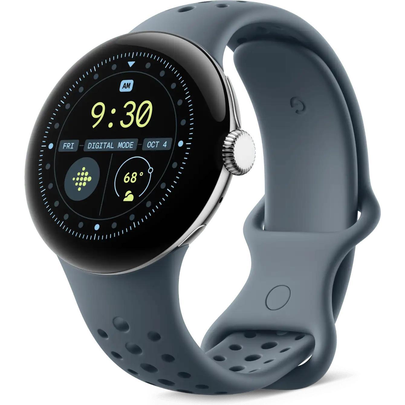 Thumbnail - Google Pixel Watch 3 (45mm), Active Sport Band (Silikon), Uhrenarmband, Grau