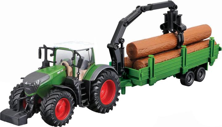Bburago Trattore Fendt 10cm trasporto legname attrito