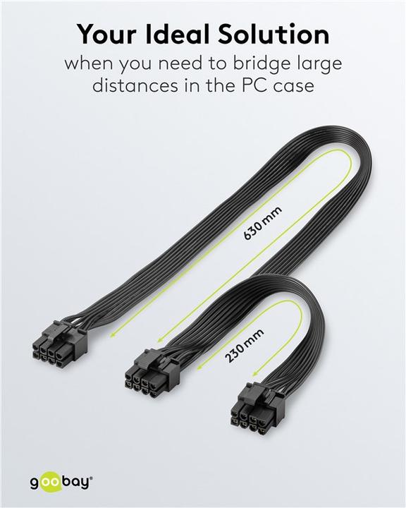 Actual product image Goobay Netzteil-Kabel 8-Pin-Stecker auf Dual 6+2-Stecker für PCIe