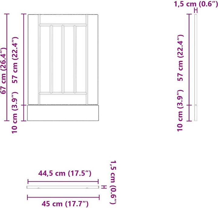 Actual product image VidaXL Dishwasher panel Lucca reclaimed wood look wood-based material