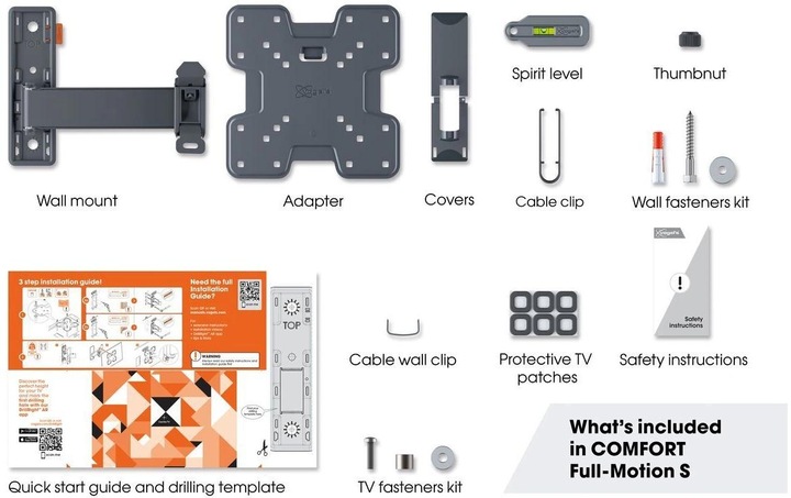 Produktbild Vogels MUURBEUGEL COMFORT TVM3225 (Wand, 43", 15 kg)