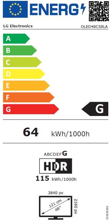 Energy Label LG OLED48C58LA (48", C5, OLED, 4K)