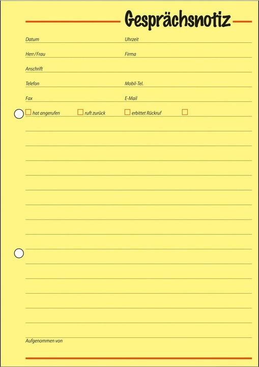 Produktbild Sigel Gesprächsnotiz Formular Papierformat: DIN A5 selbstdurchschreibend: Nein (50 x)