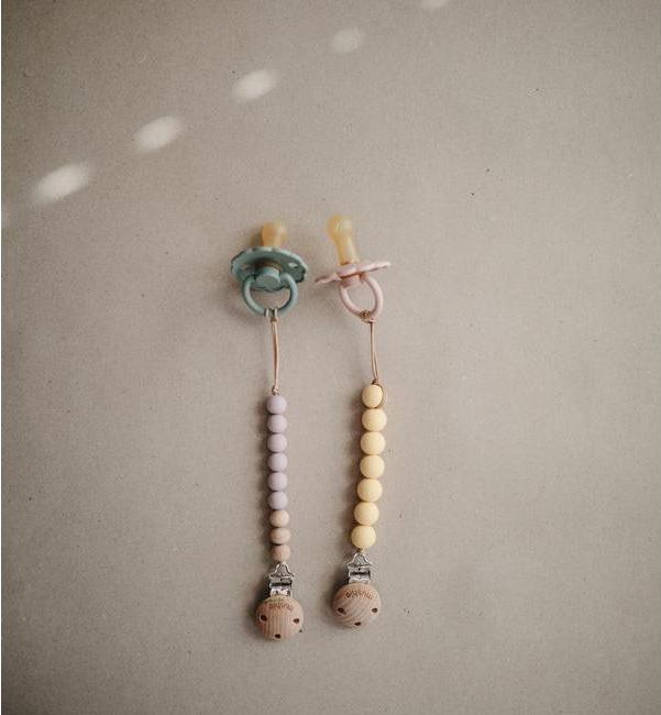 Actual product image Mushie Halo pacifier chain