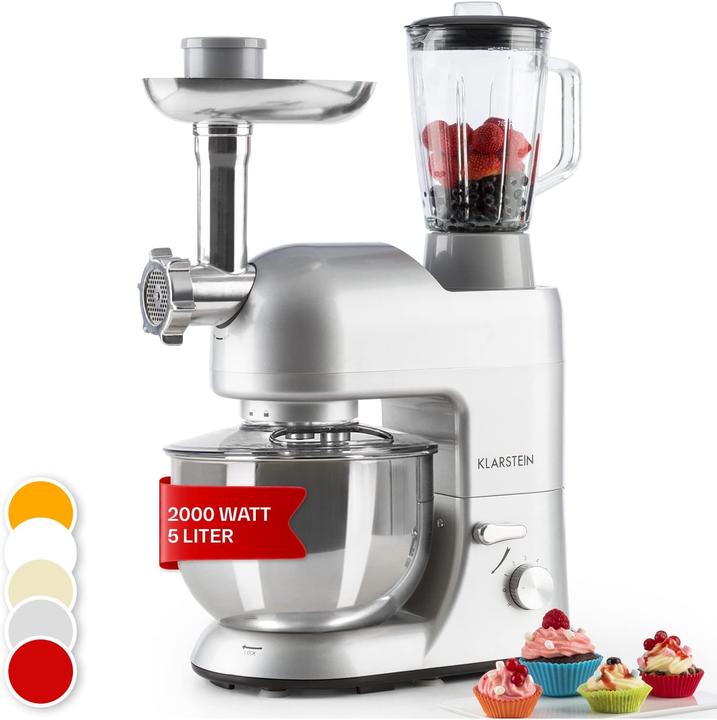 Klarstein Küchenmaschine mit Fleischwolf und Mixer (2000 W)