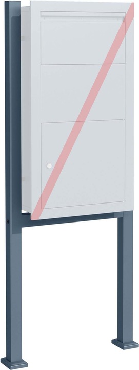 Produktbild Wiltec Toboli Paketbox Ständer 610x115x1500mm Briefkasten Standfuss Standbriefkasten