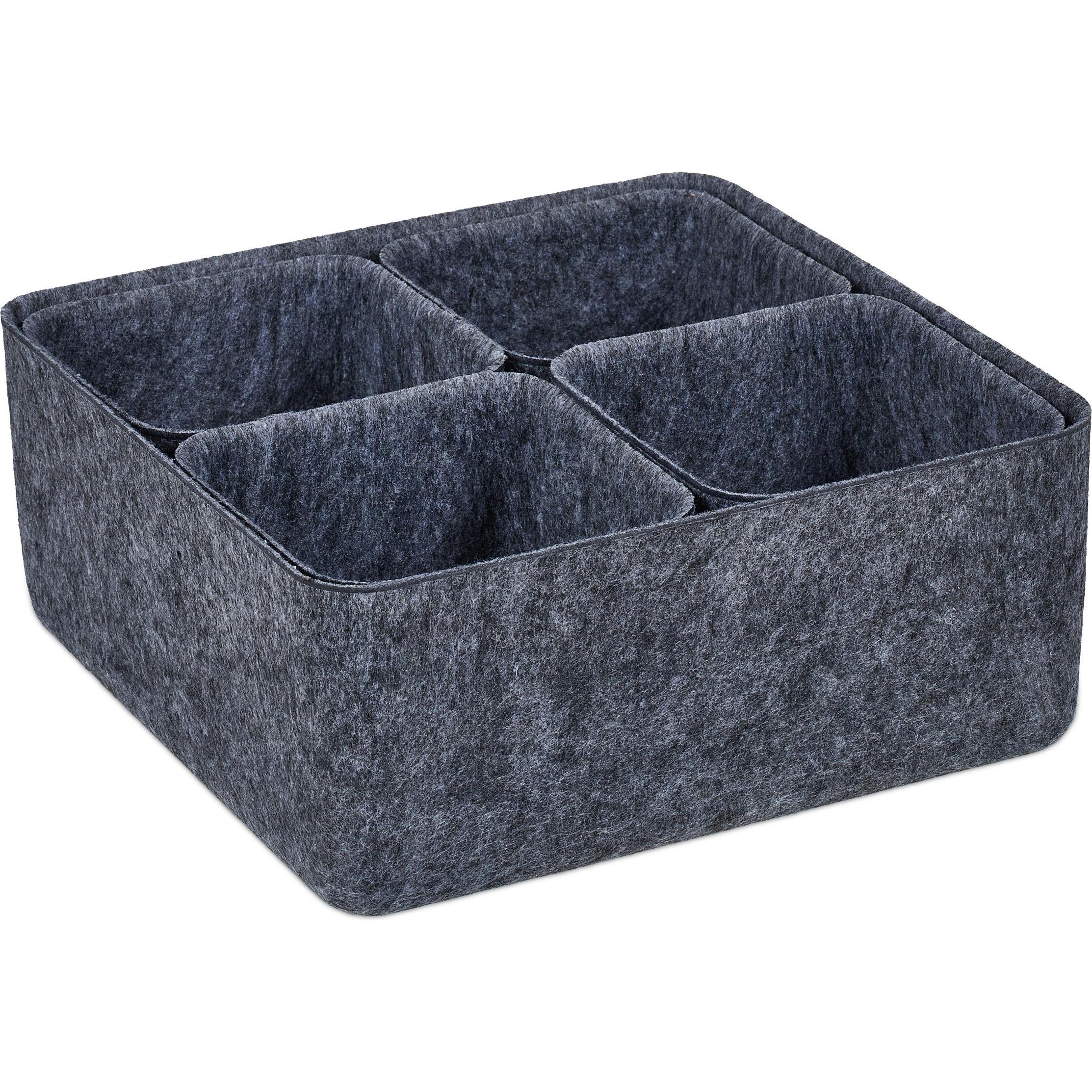 Thumbnail - Relaxdays, Aufbewahrungskorb, 5tlg. Schubladenorganizer-Set (5 x, 25 x 25 x 10.5 cm)