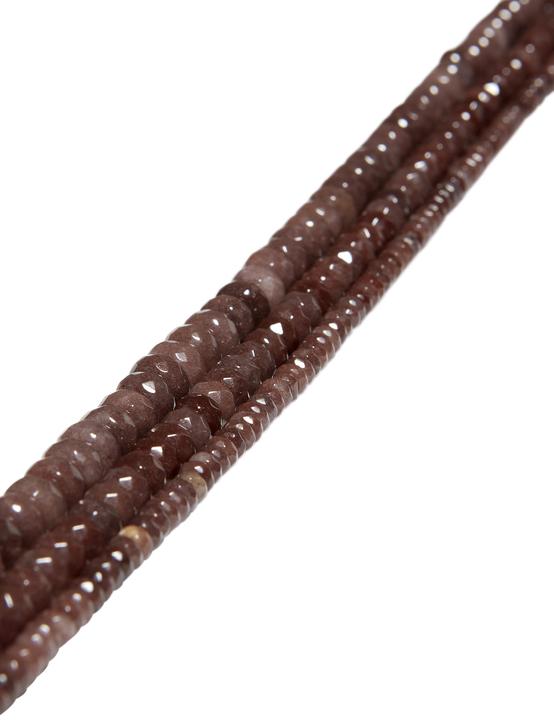 Actual product image Leyda Faceted Chocolate Agate Strand