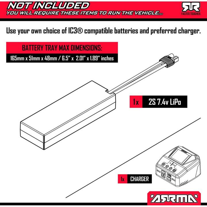 Produktbild Arrma Monster Truck Granite MEGA 665, Blau 1:10 ARTR (ARR Almost-Ready-to-Race)