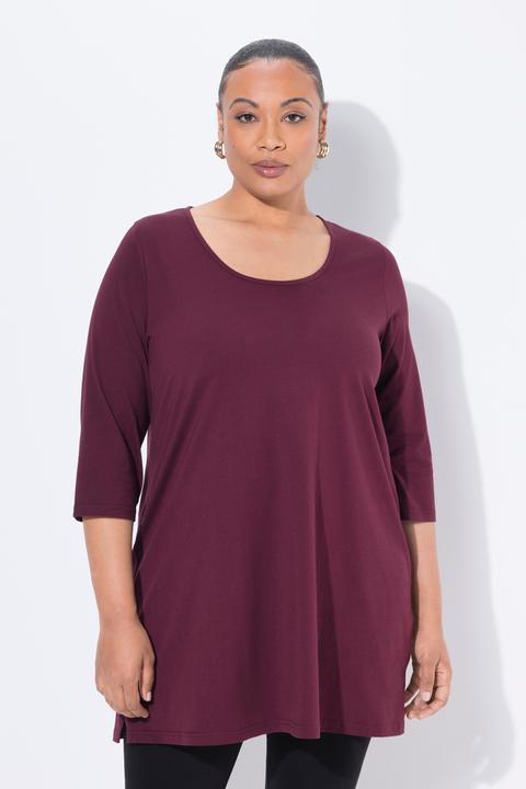 Produktbild Ulla Popken Longshirt, A-Linie, Rundhalsausschnitt, 3/4-Arm (62)