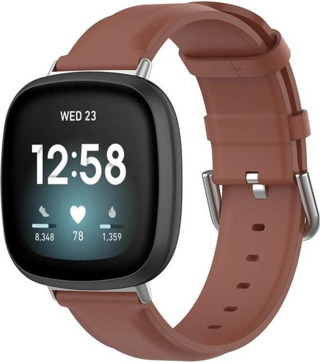 Cover-Discount Fitbit Versa / Sense - Lederarmband braun (Kunstleder)