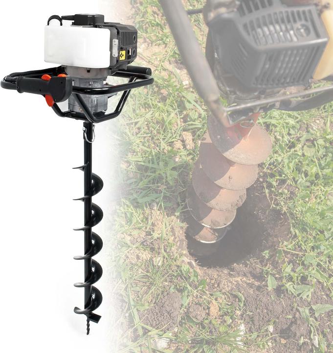 Actual product image Wiltec Petrol Ground Drill Set 1.4kW 1.9HP including Earth Auger Drill Bit 100mm