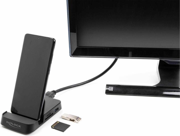 Actual product image Delock Smartphone Dockingstation 4K mit integrierter Halterung (USB-C, 1 portion)