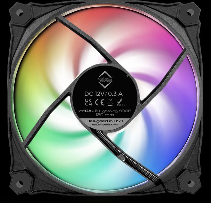 Produktbild Iceberg Thermal IceGALE ARGB Gen2.0 -120 mm Black (3er Pack) (120 mm, 3 x)