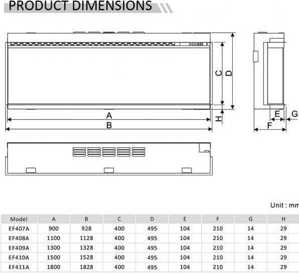 Actual product image Balderia Einbaukamin mit Heizung