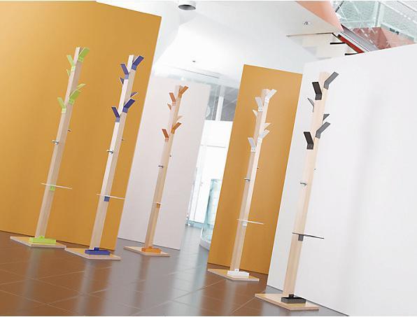 Actual product image Paperflow Coat stand, solid wood, with umbrella stand and drip tray, green head.