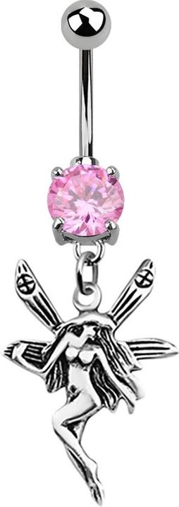 Immagine prodotto Star Piercing Banana in argento con ciondolo rosa fatato (senza ottone, Acciaio chirurgico 316L, Argento 925)