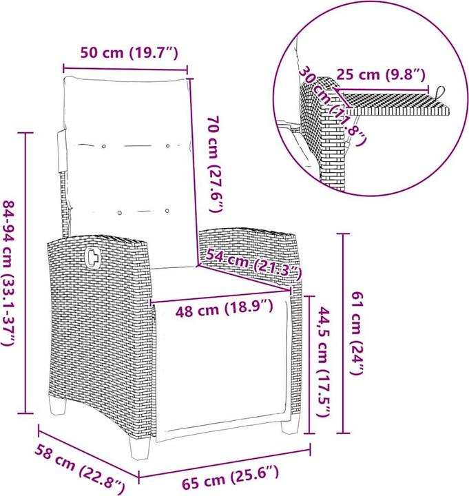Produktbild vidaXL Gartensessel verstellbar