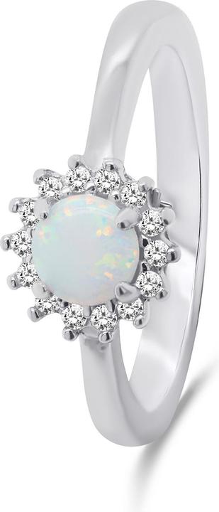 Immagine prodotto Brilio Argento - Bellissimo anello in argento con opale e zirconi RI056W - Circuito: 52 mm (52)