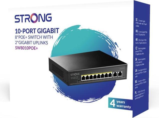 Produktbild Strong Switch 8 Porte Gibabit POE+ (SW8010POEP) (10 Ports)