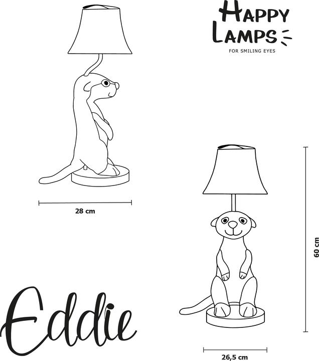 Actual product image Happy Lamps Eddie the meerkat (470 lm)