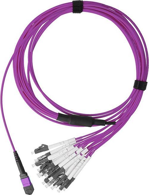 BlueOptics Cavo di breakout duplex MTP/8xLC in fibra ottica OM4 da 1 metro (1 m)