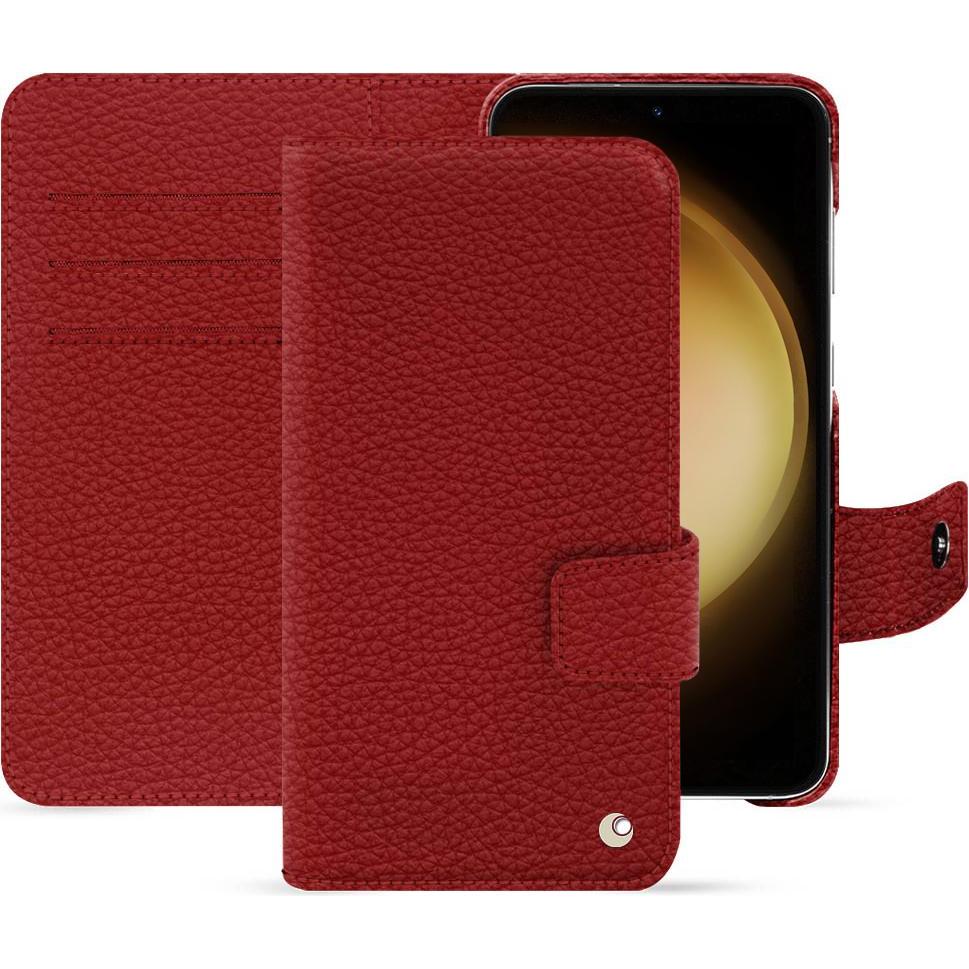 Noreve Lederschutzhülle Samsung Galaxy S23+ (Samsung Galaxy S23+), Smartphone Hülle, Rot