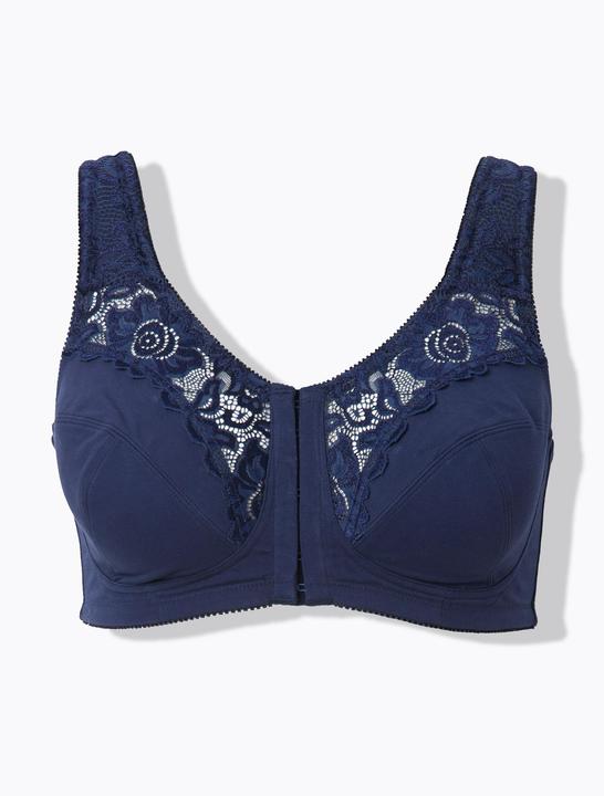 Actual product image Ulla Popken Lace Panel Underwire-Free Relief Bra (100 E)