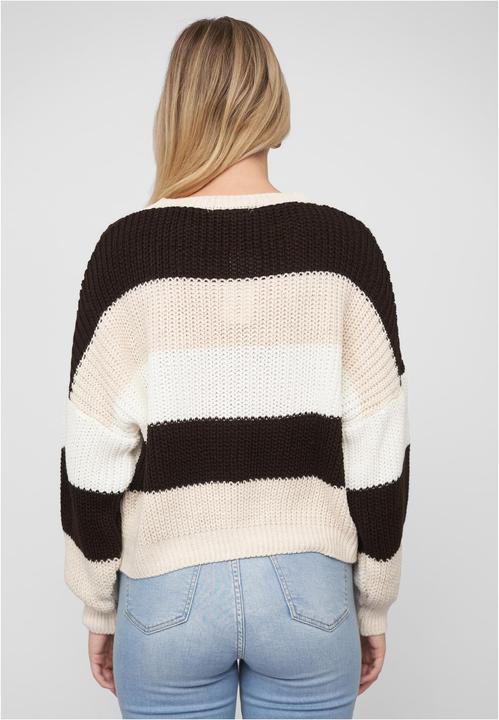 Produktbild Cloud 5ive Knit Sweater with stripes beige white fango brown L (L)