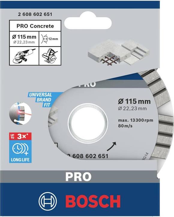 Actual product image Bosch Professional Zubehör PRO Concrete diamond cutting disc, 115 x 22.23 mm