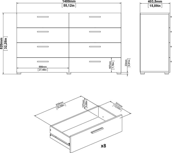 Produktbild Tvilum Pepe (140 x 40.35 x 82 cm)