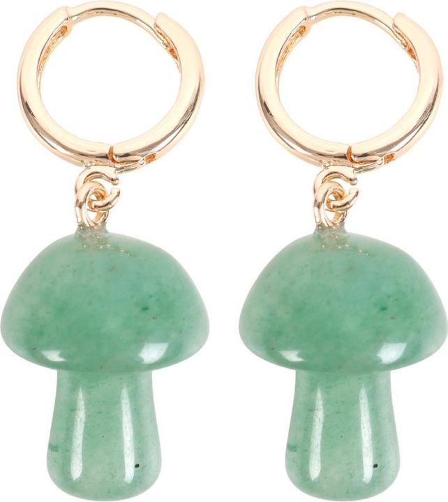 Immagine prodotto Something Different Orecchini a cerchio con fungo in avventurina (100% materiale sintetico)