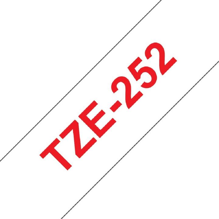 Actual product image Brother Tze-252 (2.40 cm, Red, White)