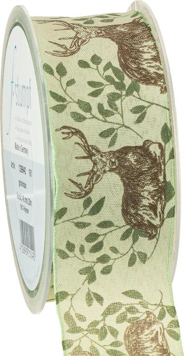 Produktbild Viana Weihnachtsband mit Hirsch-Motiv für Dekorationen und Geschenkverpackungen