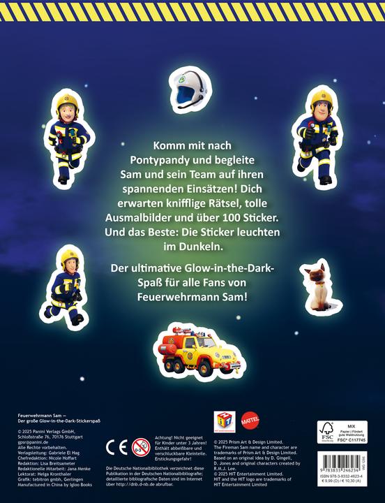 Actual product image Panini Feuerwehrmann Sam: Der grosse Glow-in-the-Dark Stickerspass: Stickern - Rätseln - Ausmalen