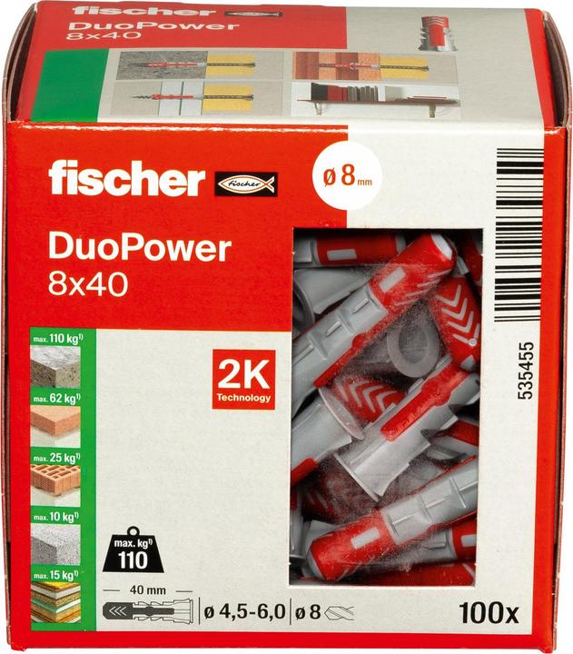 Image du produit Fischer Cheville 2 éléments (100 pcs)