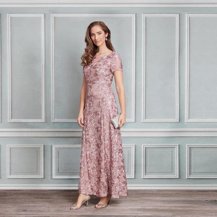 Actual product image Alex Evenings Lace Overlay Embroidered Evening Dress (XL)