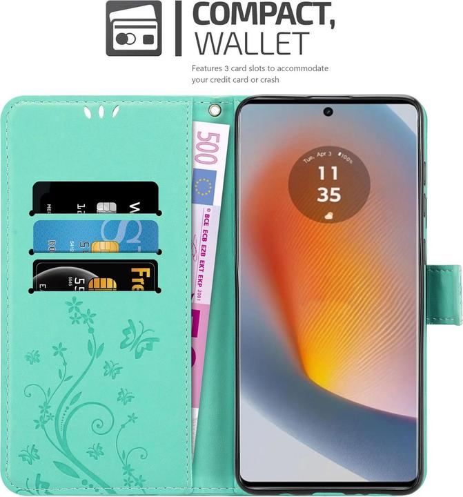 Produktbild Cadorabo Hülle für Motorola Moto Edge 50 Fusion mit Blumen Muster (Motorola Edge 50 Fusion)