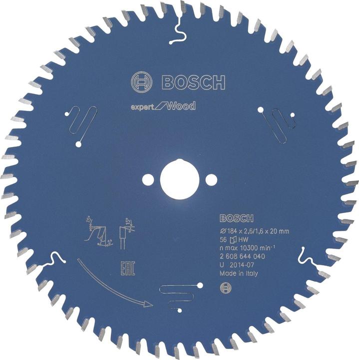 Produktbild Bosch Professional Zubehör Kreissägeblatt Expert for Wood, 184 x 20 x 2,6 mm, 56
