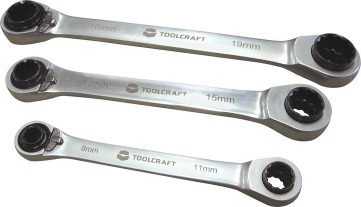 Produktbild Toolcraft Doppel-Ratschenringschlüssel-S (19 mm, 12 mm, 16 mm, 11 mm, 15 mm, 8 mm)