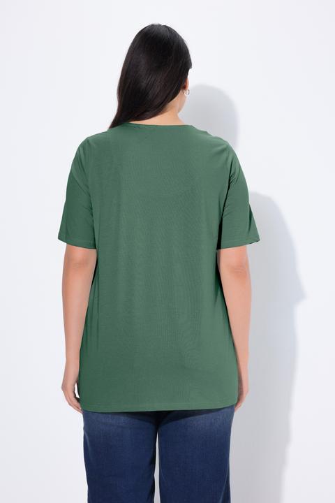 Actual product image Ulla Popken Essential Notch Neck Stretch Tee (62)