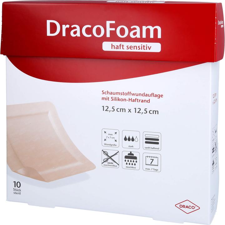 Produktbild Dr. Dry DracoFoam haft sensitiv Schaumstoffverband, 10 St VER