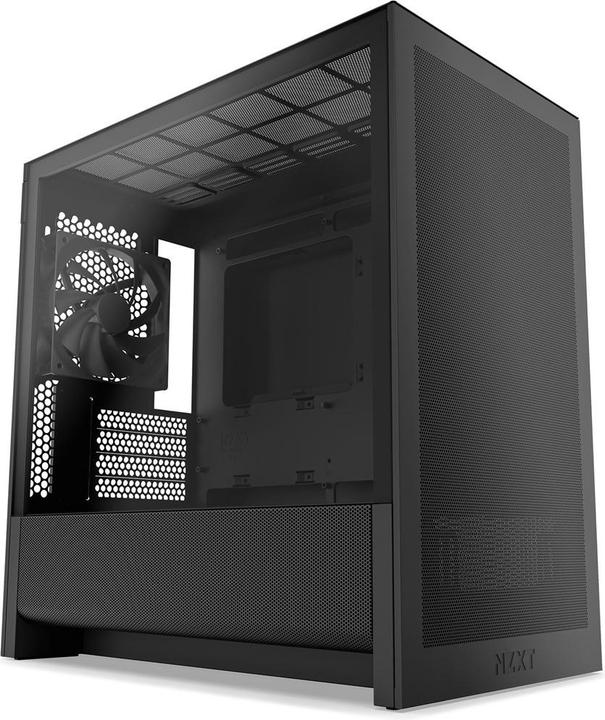 NZXT H3 Flow (2025) All Black Midi Tower ATX Gaming Gehäuse schwarz mit Glasfenster (Mini-ITX, mATX)