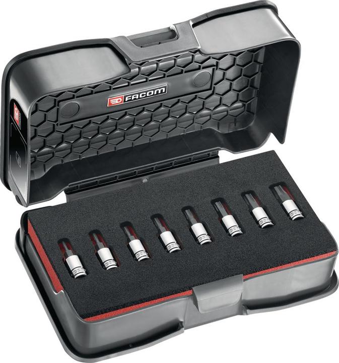 Image du produit Facom Jeu connecteurs mâles 6 pans 1/4", 8 pièces, 2...8 mm (8 mm)