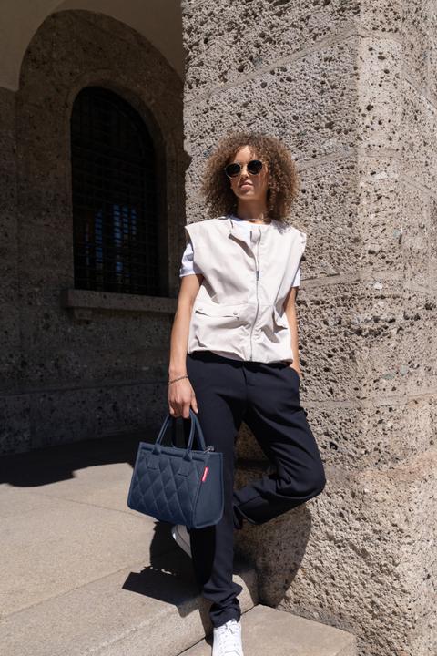 Actual product image reisenthel daily shopper XS rhombus midnight gold