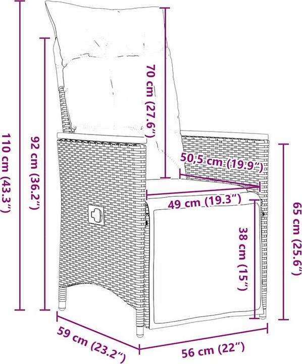 Produktbild vidaXL Garten Essgruppe (80 x 160 x 73 cm)