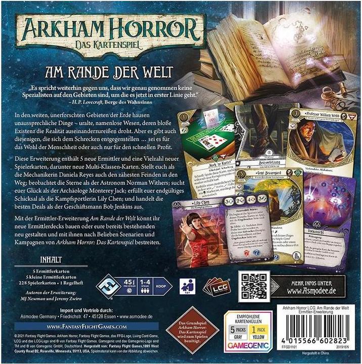 Produktbild FFG FFGD1161 - Am Rande der Welt: Ermittler, Arkham Horror: LCG, 14 Jahren (DE-Erweiterung) (Deutsch, 1 - 4 Spieler)