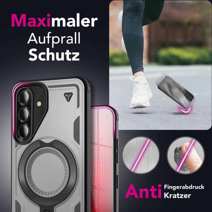 Produktbild Nalia Stormguard - Stabile Panzer Hülle mit MagSafe & 360-Grad Ringhalter - Military Cover (Samsung Galaxy A56)