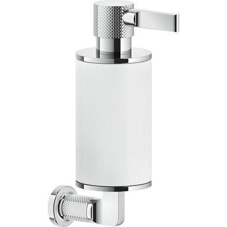 Gessi, Seifenspender + Seifenschale, Inciso Seifenspender zur Wandmontage, Behälter weiss matt, 58513